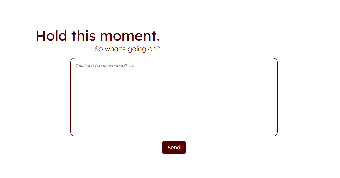 a screenshot of the Hold this Moment project's home page