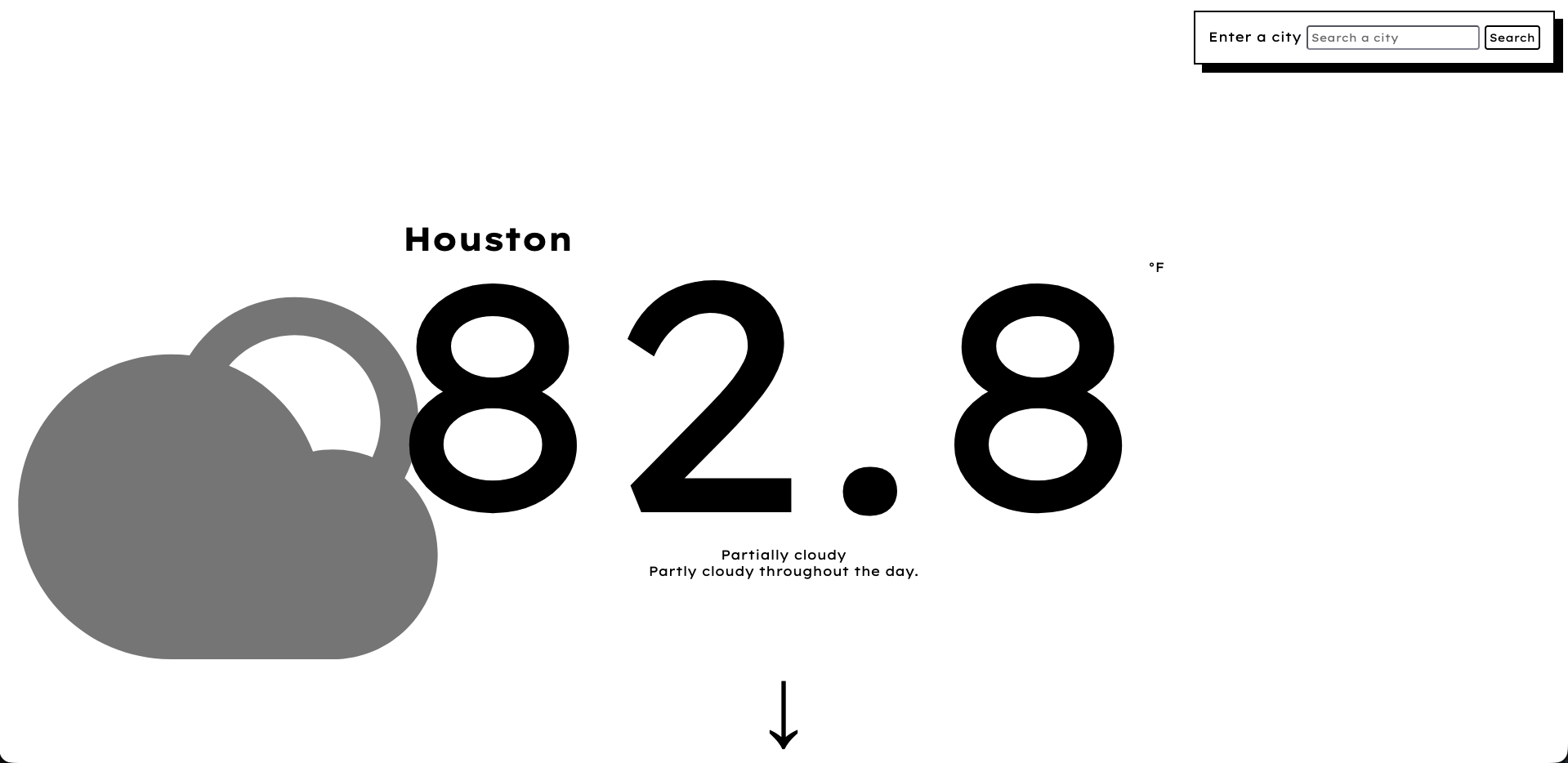a screenshot of the weather app project's home page
